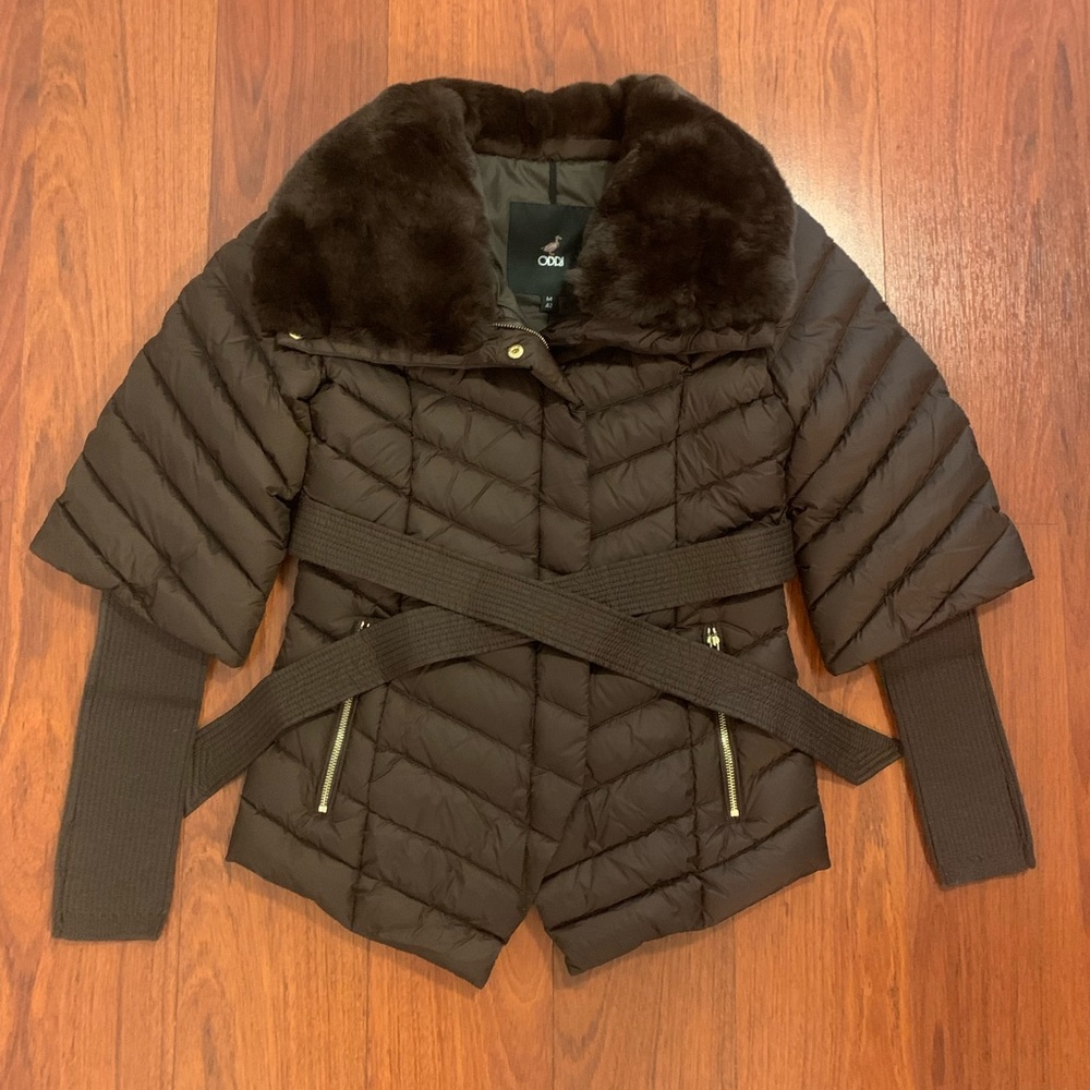 Dark-brown down jacket, size M or 4-6 US size